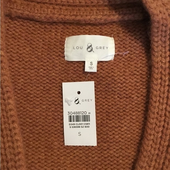 LOU &GREY 100%cashmere rusty color soft sweater SM NWT - Picture 4 of 8